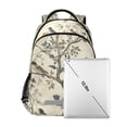 thumbnail image 7 of FORMRS Unisex Backpack Elementary School Travel Bookbag with Reflective Stripes, Beige Birds, 7 of 7