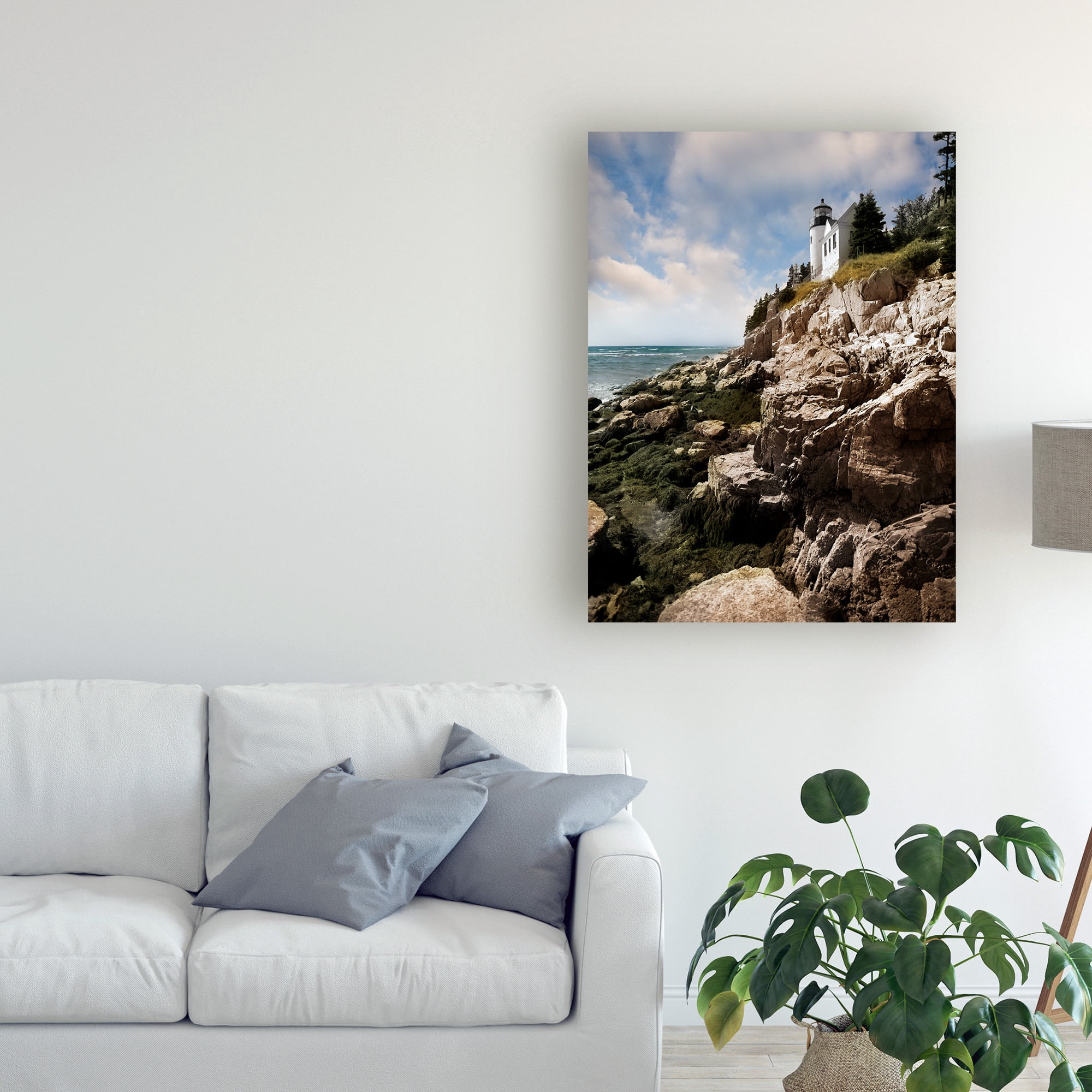 Trademark Fine Art 'Bass Harbor Head Lighthouse And Foothill' Canvas Art by Monte Nagler