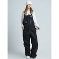 thumbnail image 3 of Hotian Women Insulated Ski Snow Bib Pants Outdoor Snowboarding Cargo Overalls for Winter Sports Black S, 3 of 7