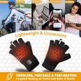 thumbnail image 4 of Heated Gloves Fingerless for Women Man Rechargeable Electric Touchscreen Wearable Cold Winter Work Arthritis Pain Relief Hand Warmers Hot Compress Reusable, 4 of 4