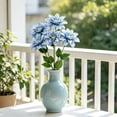 thumbnail image 5 of 4 Head Realistic Dahlia Artificial Flower Bouquet, Premium Silk Faux Floral Arrangement, Elegant Decor for Wedding, Party, Home, Vase, Table Centerpiece & Event, Blue, 5 of 7