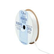 Offray Ribbon, White 1/8 inch Double Faced Satin Polyester Ribbon, 10 yards