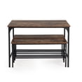 thumbnail image 2 of Chak’s Choice 3-Piece Dining Set: Combination table with two benches. Space-saving dining set ideal for compact spaces. Brown., 2 of 5