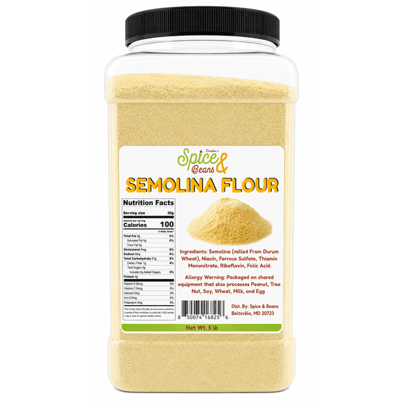 Semolina Flour | Made In America | By Dasher's Spice & Beans | 5 lb