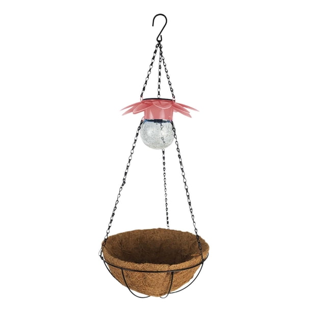 Macetas colgantes de alambre de metal Soporte de planta de alambre redondo Cesta colgante Colgante redondo Rosa Cola Cesta colgante