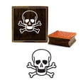 thumbnail image 1 of Printtoo Card Print Skull & Cross Bones Design Square Wooden Rubber Stamp Block-2 x 2 Inches, 1 of 1