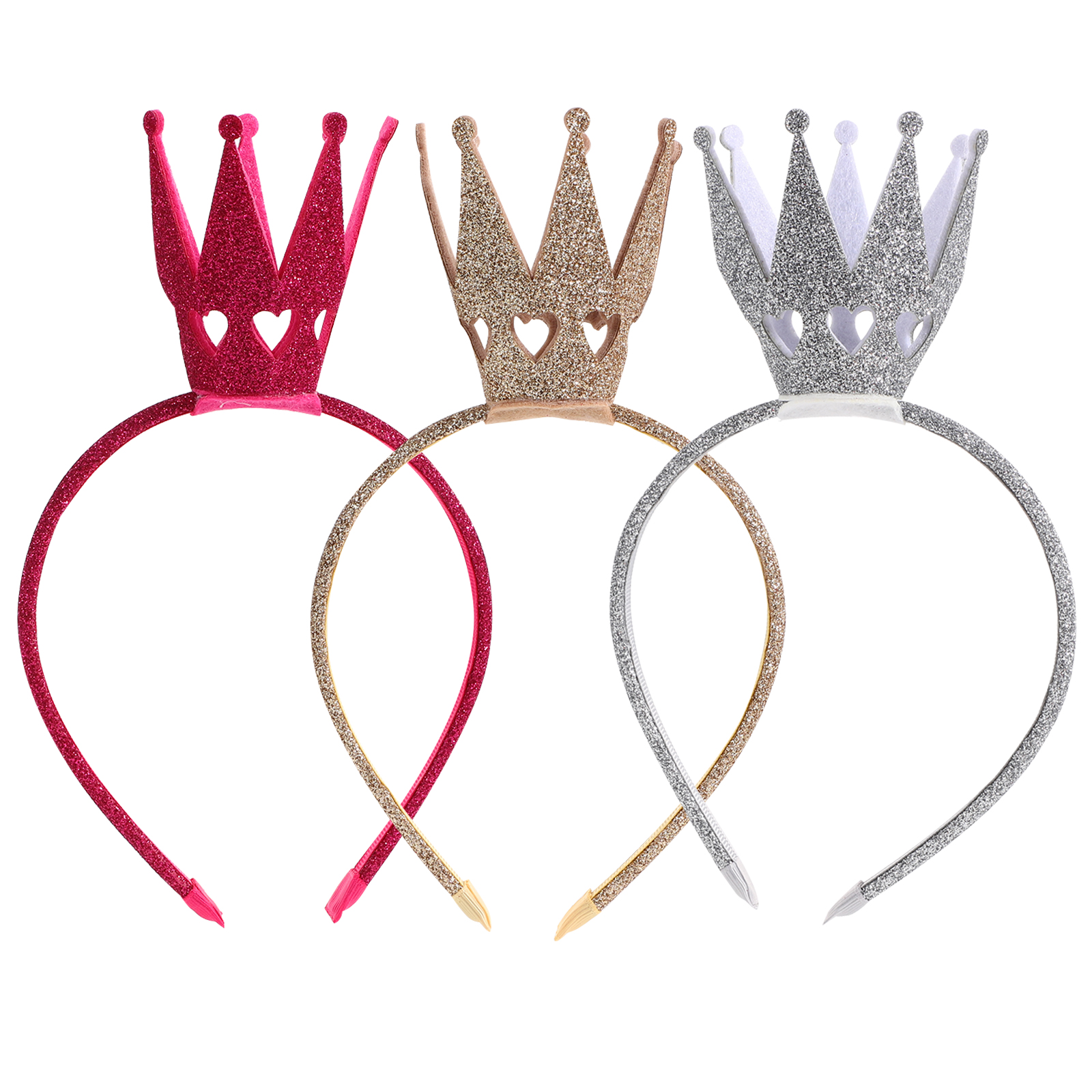 3 Pcs Fairy Shiny Crown Hairband Glitter Girl Crown Headband Sparkly