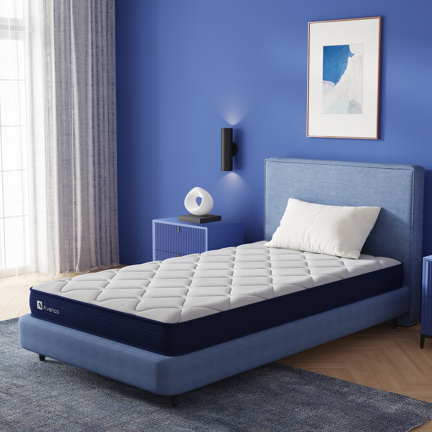 Avenco Airsea 6" Adult Supportive Pocketed Coils Memory Foam Hybrid Mattress, Twin Size
