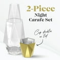 thumbnail image 2 of Fifth Avenue Crystal Geometric Bedside Glass Water Carafe 2-Piece, Gold, 2 of 7