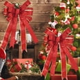 thumbnail image 5 of Glitter Christmas Tree Topper Bows,16.1"x9.4", Large Glitter Christmas Wreath Bows, Xmas Ornaments with Long Streamer Wired Edge Ribbon for Farmhouse Christmas Decoration Outdoor Indoor, 5 of 9