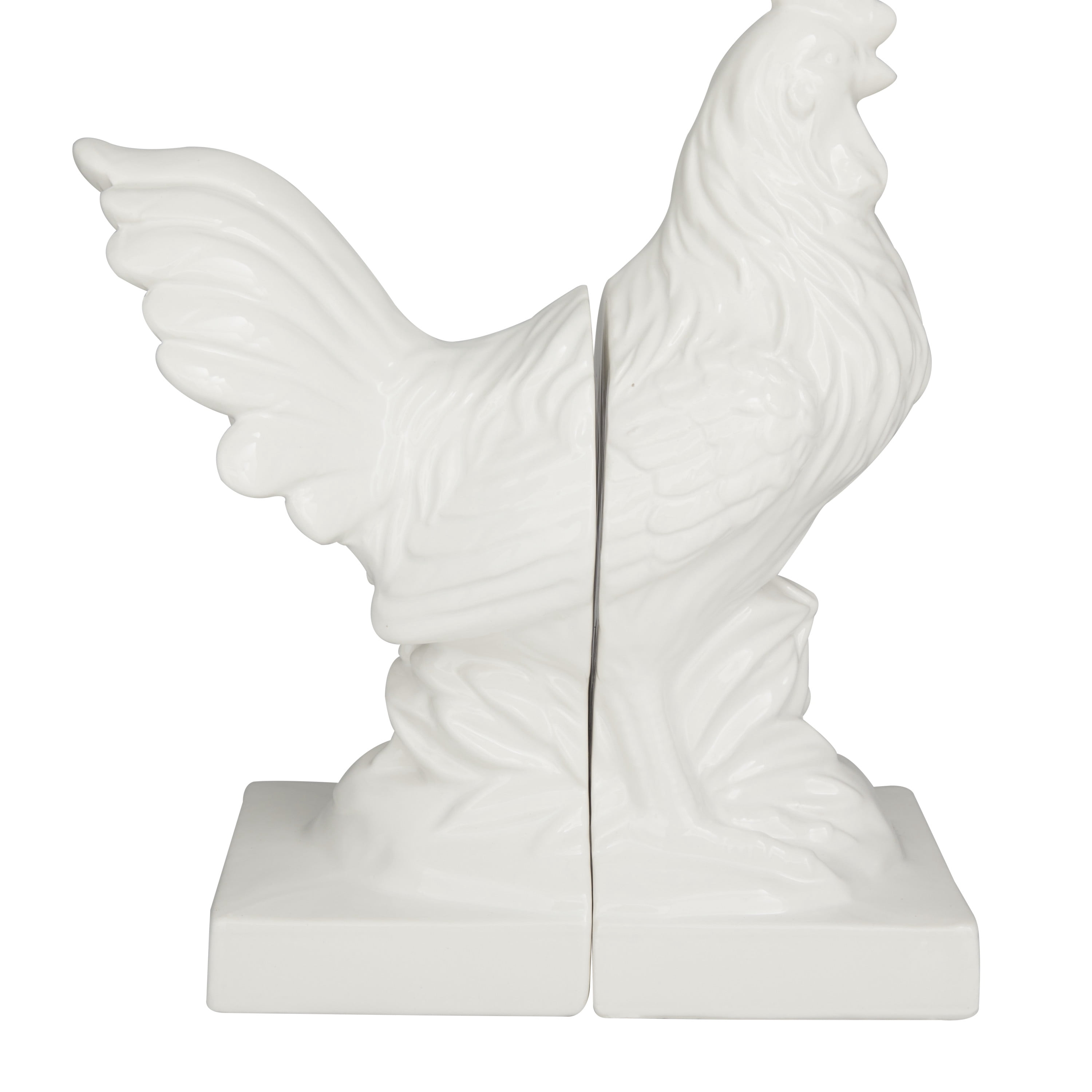 DecMode 5"W, 11"H Dolomite Modern Farmhouse Bookends, White, 2-Piece