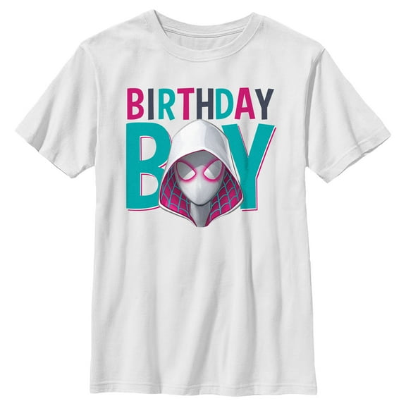 Boy's Marvel Birthday Boy Ghost-Spider Graphic Tee White X Large