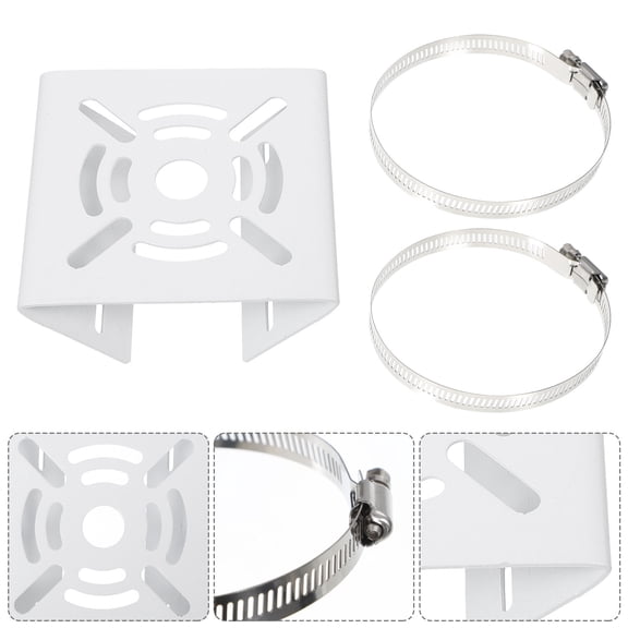 HAKIDZEL 1Pack Iron Rectangular Universal Type Pole Mount Bracket for 11.8X4.4X2.2in