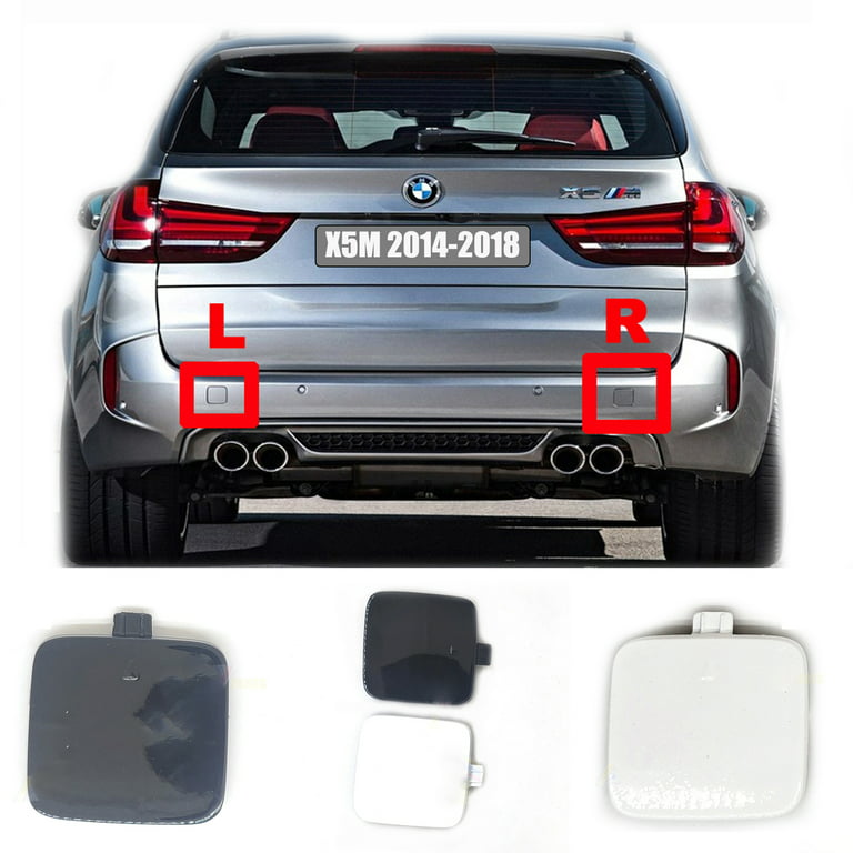 Trimla 2PCS Rear Tow Cover 14-18 for BMW M series F85 X5 M X5M SVA 2014  2015 2016 2017 2018 bumper Towing Hook Eye Cap Pair 51128066893 51128066894