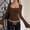 Brown, variant on Women's Lace Sheer Mesh Ruched T Shirt Square Neck Long Sleeve Slim Fit Crop Tops