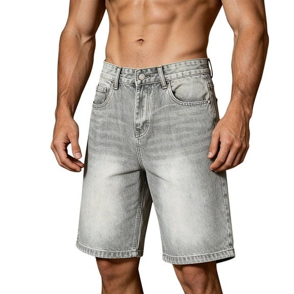 Jogging Shorts Men Jerdar Kinghua Baggy Jean Shorts for Men Casual Loose Fit Hip Hop Skateboard Denim Shorts