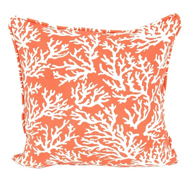 Under the Sea Coral on Salmon Pattern 16 x 16 Indoor Outdoor Throw