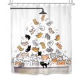 thumbnail image 5 of Cat Shower Curtain for Kids Children 60Wx72L Inch Cute Shower Curtain Cartoon Animal Funny Raining Colorful Hilarious Playing Water Bathroom Waterproof Polyester Fabric Bathtub 12 Pack Hooks, 5 of 31