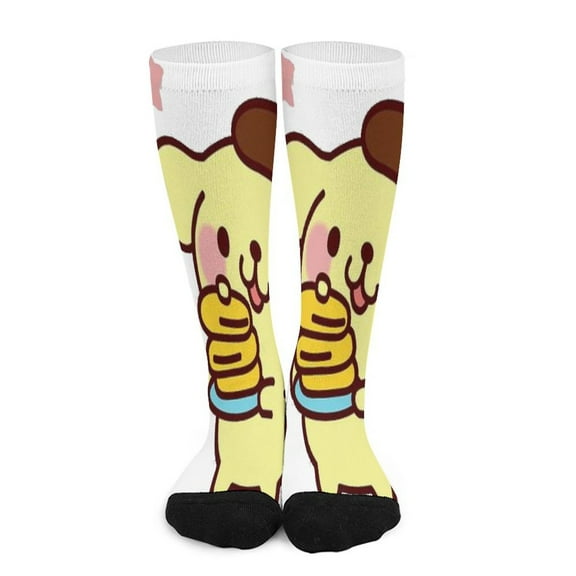 Pom Pom Purin Stocking Long Socks Breathable Knee High Thigh Stockings High Socks Sport Socks for Mens Womens