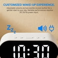 thumbnail image 2 of REGALWOVEN Compact Digital Alarm Clock, Small Size, Adjustable Volume, Dual Alarms, Ideal for Travel/Office White 4.1"L x 1.6"W x 1.6"H, 2 of 6