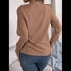 thumbnail image 5 of Blusas Elegantes e Informales para Mujer, con Cuello en V Triple, Larga, para Trabajo y Negocios Caqui M, 5 of 10