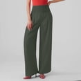 thumbnail image 5 of Resicozy Women's Smocked High Waisted Cotton Linen Wide Leg Pants Spring Summer Palazzo Pant with Pocket 2026 Green 2XL, 5 of 7