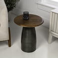 thumbnail image 3 of JONATHAN Y Otto 18" Modern Rustic Round Wood/Metal Accent Table, Honey Wood/Oxidized Nickel, END5001A, 3 of 7