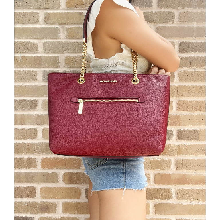 Michael Kors Jet Set Medium Front Pocket Chain Top Zip Tote