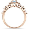 thumbnail image 6 of Art Deco Marquise Vintage Style Ring Aquamarine Cubic Zirconia Rose Tone 925 Sterling Silver, Size 7, 6 of 7