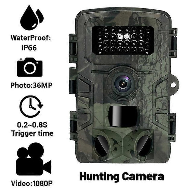 Camra de Chasse 1080P 36MP Vision Nocturne 20m Vitesse d'obturation 0.3s-0.6s Sec Camra de Chasse IR Grand Angle 120 Etanche IP66 34 LEDs IR Faible l