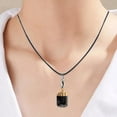 thumbnail image 2 of EOEMY 10X Natural Gold-Rimmed Black Tourmaline Quartz Crystal Pendant Energy Necklace, 2 of 9