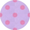 thumbnail image 1 of Ahgly Company Tapis de Zone Rond d'Intérieur Lavable à la Machine, Style Transitionnel, Violet Héliotrope, 8 Pieds Rond, 1 of 7