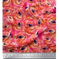 thumbnail image 1 of Soimoi Orange polyester Crepe Fabric Watercolor Floral Printed Fabric 1 Yard 42 Inch Wide, 1 of 1