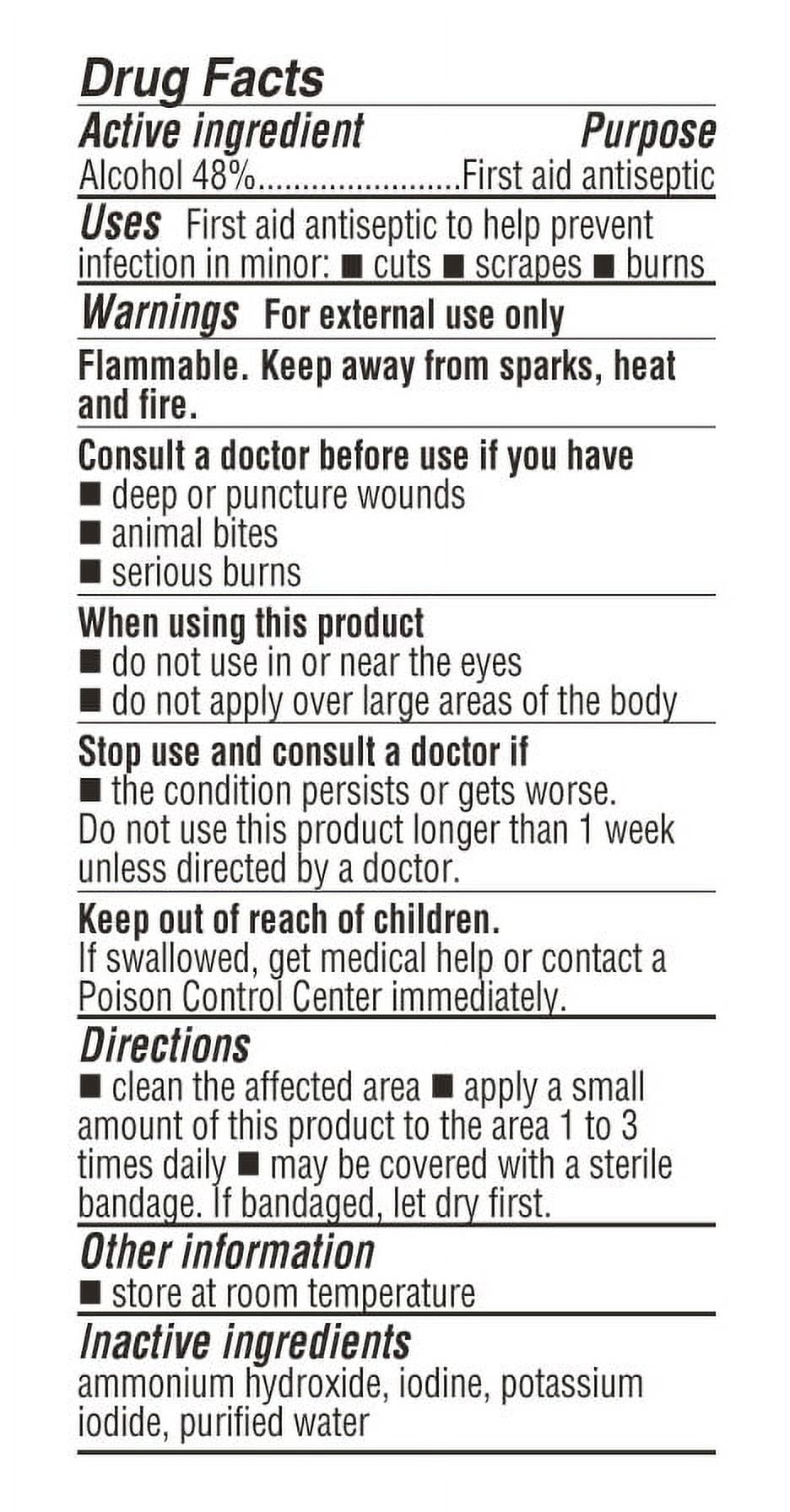 De La Cruz Decolorized Iodine First Aid Antiseptic, Yodo Blanco , 1 FL oz, 2 Pack