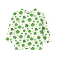 thumbnail image 3 of vdgthytj kids St. Patrick's Day Shirts boy girl Clover Shamrock 3/4 Sleeve Tops Casual Holiday Graphic Blouses, 3 of 6