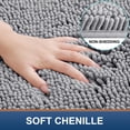 thumbnail image 4 of Alfombra de baño Smiry Luxury Chenille extrasuave, absorbente, gris, 90 x 60 cm, 4 of 9