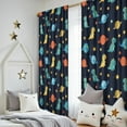 thumbnail image 5 of Blackout Kids Curtains,Dark Blue Dinosaurs Space Pattern Childrens Insulated Curtains Set Of 2,Bedroom Essentials,Toddler Room Decor 52"x84", 5 of 5