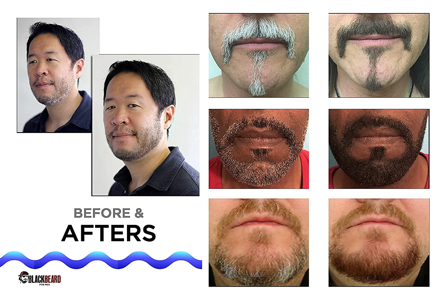 Blackbeard For Men Formula X Instant Mustache, Eyebrow and Sideburns Color, Fast, Easy, Mens Grooming, Beard Dye Alternative, Black, 1 Pack - image 7 of 9
