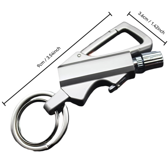 3-in-1 Multifunctional Keychain Lighter, Creative Personalized Mini Kerosene Lighter, Bottle Opener Pendant-Essential Accessory for Everyday Use(Silver)