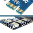 thumbnail image 1 of Carte Riser PCI-E vers USB 1 Carte Riser PCI-E Adaptateur 1 vers 4 4 Ports PCI-E vers USB 3.0 Rallonge Carte Accessoire d'Exploitation, 1 of 8