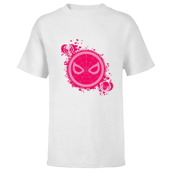 Marvel Spider-Man and Ghost-Spider Hearts Valentine's Day - Short Sleeve T-Shirt for Kids - Customized-White