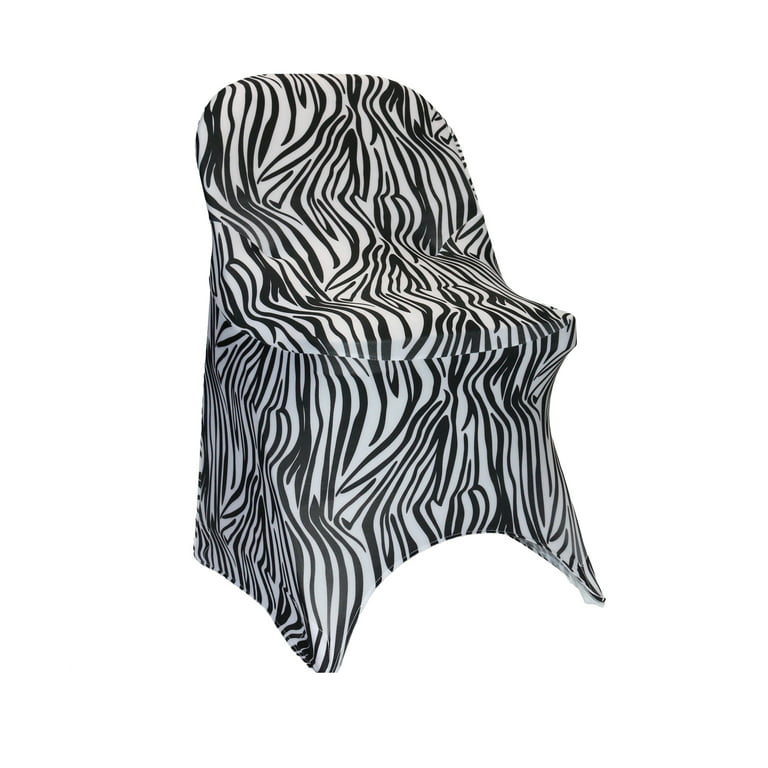 Your Chair Covers - Stretch Spandex Folding Chair Covers Zebra 