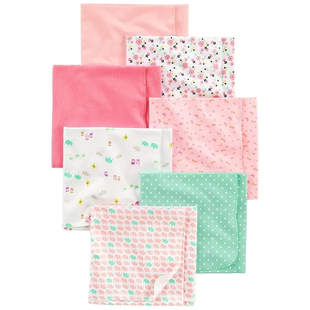 Simple Joys by Carter's Baby Girls' 7Pack Flannel Receiving Blankets