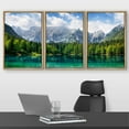 thumbnail image 2 of wall26 Framed Canvas Print Wall Art Set Blue Mountain with Emerald Forest &amp; Lake Nature Wilderness Photography Realism Rustic Scenic Relax/Calm for Living Room, Bedroom, Office - 24"x36&quot, 2 of 5