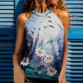 thumbnail image 2 of Tops de mujer Moda Casual Suelto Sin tirantes Impreso Damas Cuello halter Chaleco Tops Pompotops  lopia991281, 2 of 8
