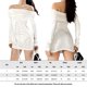 thumbnail image 2 of Vestido Corto De Verano Vestido ajustado para mujer Vestido de túnica sexy sin espalda Vestido de manga larga Traje de vacaciones Cgtredaw Blanco L para Mujer, 2 of 9