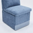 thumbnail image 4 of Set of 4 Linen Upholstered Armless Dining Chair with Casters and Storage space (Blue), 4 of 11