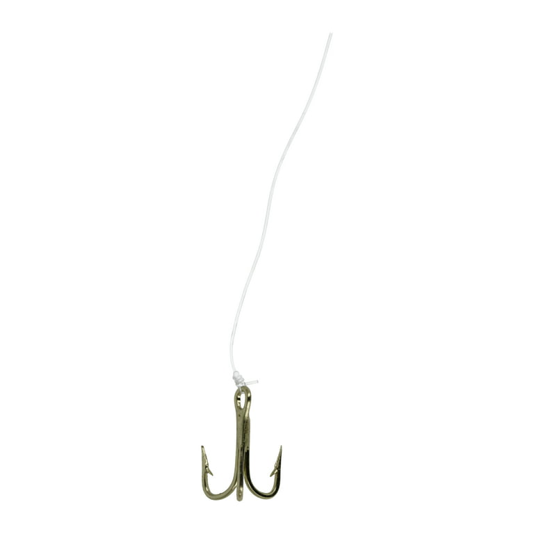 Eagle Claw 673H-16 Snelled 2X Treble Hook, Gold, Size 16, 3 Pack