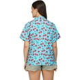 thumbnail image 5 of Stylore Womens Hawaiian Shirt Short Sleeve Blouse Funky Cherry Turquoise XXL, 5 of 7