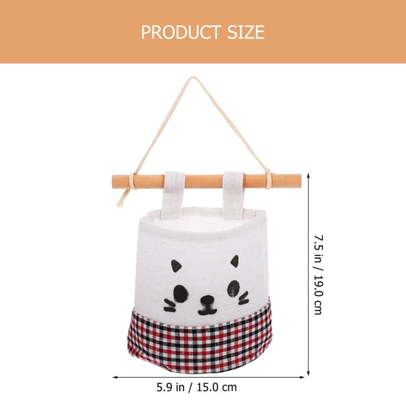 YOSADIER 1Set Hanging Door Pockets Organizer for Living Room Red Cotton Wall Mounting